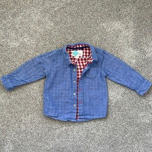 Baby Boden 6-12mo blue denim like button up
